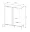 Moderne Kommode mit edlen Gold Griffen Raoued 01, Farbe: Anthrazit - Abmessungen: 103 x 123 x 39,5 cm (H x B x T), mit zwei Schubladen