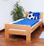 Bettrahmen für Kinder / Kinderbett 90 x 190 cm | Massivholz: Buche | Natur Lackiert | besonders hohe Qualität Abbildung