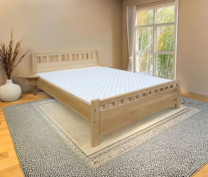 Doppelbett / Gästebett Buche massiv Vollholz natur 108, inkl. Lattenrost - Abmessung 160 x 200 cm