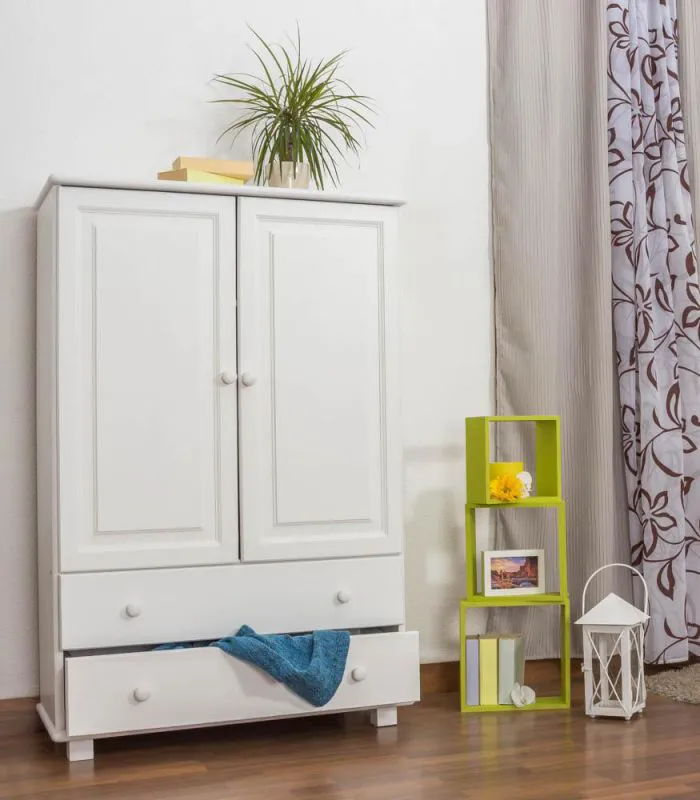Vorzimmerschrank Kiefer, Farbe: Weiß 139x90x42 cm Abbildung