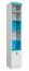 Kinderzimmer - Regal Luis 16, Farbe: Eiche Weiß / Blau - 218 x 40 x 42 cm (H x B x T)