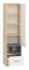 Jugendzimmer - Schrank Jurupa 04, Farbe: Buche / Weiß / Platingrau - Abmessungen: 189 x 49 x 41 cm (H x B x T), mit 1 Tür, 1 Schublade und 6 Fächern