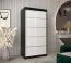 Schiebetürenschrank / Kleiderschrank Jan 01A, Farbe: Schwarz / Weiß matt - Abmessungen: 200 x 100 x 62 cm ( H x B x T)