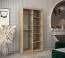 Schiebetürenschrank / Kleiderschrank Jan 01B mit Spiegel, Farbe: Eiche Sonoma / Weiß matt - Abmessungen: 200 x 100 x 62 cm ( H x B x T)