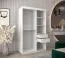 Schiebetürenschrank / Kleiderschrank Jan 02B mit Spiegel, Farbe: Weiß matt / Eiche Sonoma - Abmessungen: 200 x 120 x 62 cm ( H x B x T)