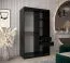 Schiebetürenschrank / Kleiderschrank Jan 02A, Farbe: Schwarz / Eiche Sonoma - Abmessungen: 200 x 120 x 62 cm ( H x B x T)