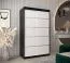 Schiebetürenschrank / Kleiderschrank Jan 02A, Farbe:  Schwarz / Weiß matt - Abmessungen: 200 x 120 x 62 cm ( H x B x T)