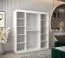Schiebetürenschrank / Kleiderschrank Jan 04B mit Spiegel, Farbe: Weiß Matt / Eiche Sonoma - Abmessungen: 200 x 180 x 62 cm ( H x B x T)