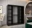 Schiebetürenschrank / Kleiderschrank Jan 04A, Farbe: Schwarz / Weiß matt - Abmessungen: 200 x 180 x 62 cm ( H x B x T)