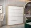 Schiebetürenschrank / Kleiderschrank Jan 04A, Farbe: Eiche Sonoma / Weiß matt - Abmessungen: 200 x 180 x 62 cm ( H x B x T)