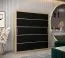 Schiebetürenschrank / Kleiderschrank Jan 04A, Farbe: Eiche Sonoma / Schwarz - Abmessungen: 200 x 180 x 62 cm ( H x B x T)