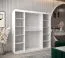 Schiebetürenschrank / Kleiderschrank Jan 05A, Farbe: Weiß matt / Schwarz - Abmessungen: 200 x 200 x 62 cm ( H x B x T)