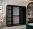 Schiebetürenschrank / Kleiderschrank Jan 05B mit Spiegel, Farbe: Schwarz - Abmessungen: 200 x 200 x 62 cm ( H x B x T)