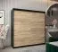 Schiebetürenschrank / Kleiderschrank Jan 05A, Farbe: Schwarz / Eiche Sonoma - Abmessungen: 200 x 200 x 62 cm ( H x B x T)