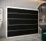 Schiebetürenschrank / Kleiderschrank Jan 06A, Farbe: Weiß matt / Schwarz - Abmessungen: 200 x 250 x 62 cm ( H x B x T)