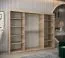 Schiebetürenschrank / Kleiderschrank Bisaurin 6D mit Spiegel, Farbe: Eiche Sonoma - Abmessungen: 200 x 250 x 62 cm ( H x B x T)