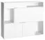 Moderne Kommode Minnea 19, Soft Close System, Weiß, mit zwei Türen, eine Kipptür, Maße: 118 x 145 x 42 cm, 10 Fächer, sehr gute Stabilität