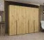 Kleiderschrank / Drehtürenschrank mit Soft-Close-Funktion Eiger 34, Farbe: Eiche Artisan, drei Kleiderstangen, Griffe: Schwarz, 2,5 Meter breit, drei Fächer