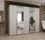 Kleiderschrank mit fünf Türen Eiger 97, Farbe: Kaschmir, zwei Spiegeltüren, Soft-Close-Funktion, 2,5 Meter breit, Griffe: Schwarz, drei Kleiderstangen, drei Fächer