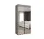 Drehtürenschrank / Kleiderschrank mit einer Kleiderstange Eiger 119, Farbe: Kaschmir, ein Fach, 1 Meter breit, Soft-Close-Funktion, Griffe: Schwarz