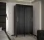 Moderner Schiebetürenschrank mit fünf Fächer Jotunheimen 136, Farbe: Schwarz - Abmessungen: 208 x 120,5 x 62 cm (H x B x T)