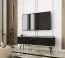 TV-Möbel / TV-Schrank mit Push-to-open Funktion Horsham 28, Farbe: Schwarzer Marmor, zwei Kippfächer, hängend montierbar, ABS-Kantenschutz, für Wohnzimmer