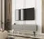 TV-Möbel / TV-Schrank mit zwei Kippfächer Horsham 22, Farbe: Grau, Beine: Schwarz, hängend montierbar, Push-to-open Funktion, ABS-Kantenschutz
