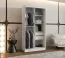 Schiebetürenschrank Lagginhorn 02, Farbe: Weiß, 1 Meter breit, Aluminiumschienen, eine Spiegeltür, Kleiderschrank, fünf Fächer, zwei Kleiderstangen
