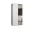 Kleiderschrank / Drehtürenschrank mit einer Spiegeltür Eiger 59, Farbe: Weiß, eine Kleiderstange, 1 Meter breit, Griffe: Kaschmir, Soft-Close-Funktion, ein Fach