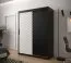 Außergewöhnlicher Kleiderschrank Mulhacen 18, Farbe: Schwarz matt / Weiß matt - Abmessungen: 200 x 150 x 62 cm (H x B x T), mit fünf Fächern und zwei Kleiderstangen