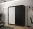 Kleiderschrank mit 10 Fächern Mulhacen 24, Farbe: Schwarz matt / Weiß matt - Abmessungen: 200 x 180 x 62 cm (H x B x T), mit genügend Stauraum