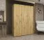 Kleiderschrank mit zwei Kleiderstangen Korab 13, 1,5 Meter breit, zwei Fächer, drei Türen, Farbe: Eiche Artisan, Soft-Close-Funktion, Griffe: Kaschmir