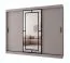 Kleiderschrank / Schiebetürenschrank | Kaschmir | 10 Fächer | 2 Kleiderstangen | hochwertig Verarbeitet | 250 x 62 x 200 cm | dekorative Spiegeltür