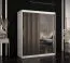 Schlichter Kleiderschrank Balmenhorn 82, Farbe: Weiß matt / Schwarz matt - Abmessungen: 200 x 150 x 62 cm (H x B x T), mit einer Spiegeltür