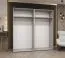 Kleiderschrank mit vier Spiegeltüren Eiger 140, Farbe: Schwarz, zwei Kleiderstangen, zwei Fächer, 2 Meter breit, Soft-Close-Funktion, Griffe: Gold