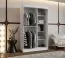 Kleiderschrank | Weiß Matt | 1 Spiegeltür | 120 x 62 x 200 cm | 2 Kleiderstangen | Moderne Details | 5 Fächer | Zuverlässiges Gleitsysteme