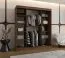 Kleiderschrank / Schiebetürenschrank | Farbe: Walnuss Warmia | dekorative Spiegeltür | 180 x 62 x 200 | 10 Fächer | 2 Kleiderstangen | Moderne Details