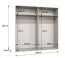 Kleiderschrank | 4-Türig | Farbe: Weiß | 2 Fächer | 2 Kleiderstangen | Griffe: Schwarz | Soft-Close-Funktion | Maße: 200 x 52 x 202 cm | ABS-Kanten