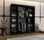 Kleiderschrank | 1 Spiegeltür | Farbe: Schwarz Matt | hochwertig Verarbeitet | 180 x 62 x 200 cm | Schiebetürenschrank | 10 Fächer | 2 Kleiderstangen