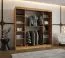 Kleiderschrank / Schiebetürenschrank | dekorative Spiegeltür | Farbe: Eiche Artisan | 10 Fächer | 2 Kleiderstangen | 200 x 62 x 200 cm | für Schlafzimmer