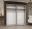 Drehtürenschrank / Kleiderschrank mit vier Türen Korab 28, Farbe: Schwarz, 2 Meter breit, Griffe: Schwarz, zwei Kleiderstangen, Soft-Close-Funktion