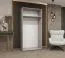 Kleiderschrank / Drehtürenschrank mit zwei Spiegeltüren Korab 110, Farbe: Eiche Artisan, 1 Meter breit, eine Kleiderstange, Soft-Close, Griffe: Schwarz