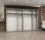 Drehtürenschrank / Kleiderschrank Korab 164, Farbe: Kaschmir, vier Kleiderstangen, Soft-Close-Funktion, 3 Meter breit, sechs Spiegeltüren, Griffe: Kaschmir