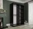Kleiderschrank mit modernen Design Ätna 53, Farbe: Schwarz matt / Schwarzer Marmor - Abmessungen: 200 x 120 x 62 cm (H x B x T), mit Spiegel