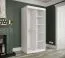 Eleganter Kleiderschrank mit Spiegeltür Ätna 76, Farbe: Weiß matt / Weißer Marmor - Abmessungen: 200 x 100 x 62 cm (H x B x T), mit genügend Stauraum