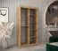 Schiebetürenschrank Jorasses 01, eine Spiegeltür, 1 Meter breit, Farbe: Eiche Artisan, fünf Fächer, Aluminiumschienen, Kleiderschrank, Schlafzimmer