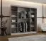 Schiebetürenschrank / Kleiderschrank | Kaschmir | 10 Fächer | 2 Kleiderstangen | 200 x 62 x 200 cm | dekorative Spiegeltür | für Schlafzimmer
