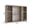 Kleiderschrank / Schiebetürenschrank | Kaschmir | 10 Fächer | 2 Kleiderstangen | hochwertig Verarbeitet | 250 x 62 x 200 cm | dekorative Spiegeltür