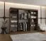 Kleiderschrank / Schiebetürenschrank | Farbe: Kaschmir | 2,5 Meter breit | 10 Fächer | zwei Spiegeltüren | zwei Kleiderstangen | Aluminiumschienen
