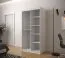 Kleiderschrank mit eleganten Design Dom 04, Farbe: Weiß matt / Schwarz matt - Abmessungen: 200 x 100 x 62 cm (H x B x T), mit fünf Fächern